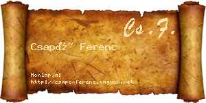 Csapó Ferenc névjegykártya