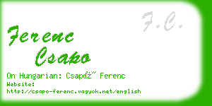 ferenc csapo business card